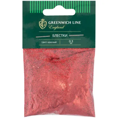 Блестки декоративные Greenwich Line, размер 0,3мм, 20г, красный