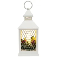 Декоративный фонарь на батарейках с эл.свечкой, 24см, цвет свечения теплый белый