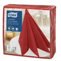 Салфетки нетканые сервировочные Tork LinStyle 39*39см, красные, 50шт. 478854 (ПОД ЗАКАЗ)
