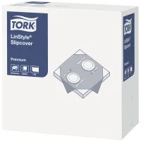 Скатерти одноразовые Tork "LinStyle Slipcover", 80*80 белые, 20шт. 474741 (ПОД ЗАКАЗ)