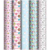 Упаковочная бумага глянц. 70*100см, ArtSpace "Unicorn collection", 1 лист, 65г/м2, ассор. 5 дизайнов