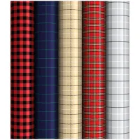 Упаковочная бумага глянц. 70*100см, ArtSpace "Tartan", 1 лист, 65г/м2, ассорти 5 дизайнов