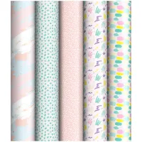 Упаковочная бумага глянц. 70*100см, ArtSpace "Pastel", 1 лист, 65г/м2, ассорти 5 дизайнов