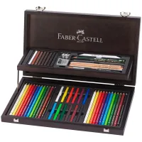 Набор художественных изделий Faber-Castell "Art & Graphic Compendium", 54 предмета, дерев. пенал