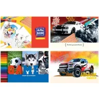 Альбом для рисования 24л., А4, на скрепке BG "Mix. Мальчики", ассорти