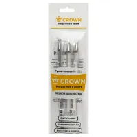 Набор гелевых ручек Crown "Hi-Jell" 2 белых, серебро металлик, 0,7мм