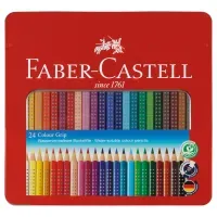 Карандаши цветные Faber-Castell "Grip", 24цв., трехгран., заточен., метал. упак.