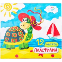 Пластилин ArtSpace, 12 цветов, со стеком, картон