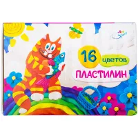 Пластилин ArtSpace, 16 цветов, со стеком, картон