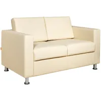 Диван офисный двухместный Chairman "Симпл", обивка кожзам Euroline 907 светлый беж (ПОД ЗАКАЗ)