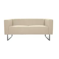 Диван офисный двухместный Chairman "Вента", обивка кожзам Euroline 907 светлый беж (ПОД ЗАКАЗ)