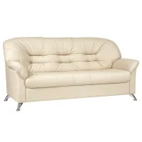 Диван офисный трехместный Chairman "Парм", обивка кожзам Euroline 907 светлый беж (ПОД ЗАКАЗ)