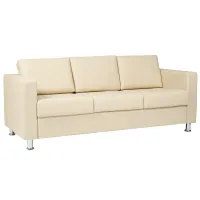 Диван офисный трехместный Chairman "Симпл", обивка кожзам Euroline 907 светлый беж (ПОД ЗАКАЗ)