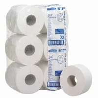 Бумага туалетная 200 м, KIMBERLY-CLARK Scott, КОМПЛЕКТ 12 шт., Performance Jumbo, 2-слойная, белая, артикул 8512