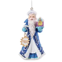 Елочное украшение из полирезины "Дед Мороз в синем кафтане", 9*5,5*4,5см