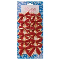 Набор бантов 12шт. 50мм, красный с золотом