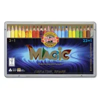 Карандаши с многоцветным грифелем Koh-I-Noor "Magic", 23цв.+ карандаш-блендер, утолщенные, заточен., метал. пенал (ПОД ЗАКАЗ)