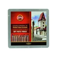 Карандаши цветные пастельные KOH-I-NOOR "Gioconda", 24 цвета, мягкие, металлическая коробка, 8828024001PL