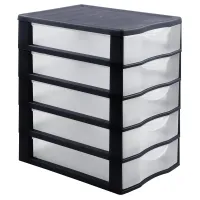 Бокс универсальный СТАММ, 5 отделений, лотки прозрачные, черный