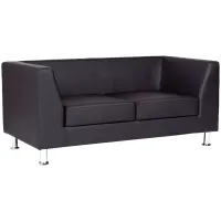 Диван офисный двухместный Chairman "Дерби", обивка кожзам Euroline черный (ПОД ЗАКАЗ)