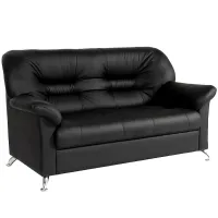 Диван офисный двухместный Chairman "Парм", обивка кожзам Euroline черный (ПОД ЗАКАЗ)