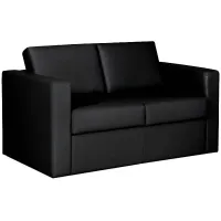 Диван офисный двухместный Chairman "Симпл", обивка кожзам Euroline черный (ПОД ЗАКАЗ)