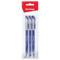 Набор ручек шариковых Berlingo "xFine" синяя, 0,3мм, грип 3 шт.