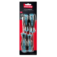 Набор отверток Smartbuy, 2 шлицевые, 2 крестовые, намагниченный наконечник, хром-ванадиевая сталь