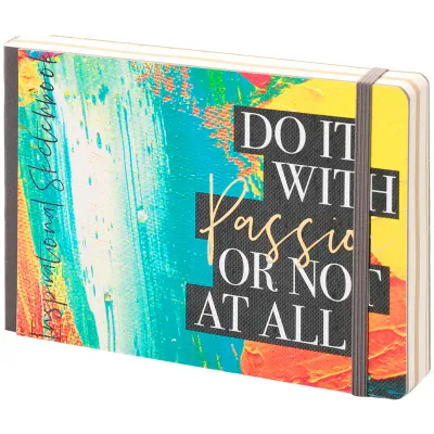 Скетчбук - альбом для рисования 80л. B6 "Passion for art", 100г/м2, тв.обл, карман, доп.листы крафт