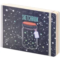 Скетчбук - альбом для рисования 80л. B6 "Cosmic jam", 100г/м2, тв.обл, карман, доп.листы крафт