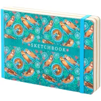 Скетчбук - альбом для рисования 80л. B6 "Happy day", 100г/м2, тв.обл, карман, доп.листы крафт