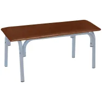 Банкетка без спинки Астрид БМ 9/1, 980*450*415, каркас серый RAL9006М, кожзам коричневый К-007