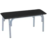 Банкетка без спинки Астрид БМ 9/1, 980*450*415, каркас серый RAL9006М, кожзам черный К-01 Астрид БМ 9/1 (ПОД ЗАКАЗ)