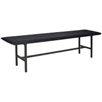 Банкетка без спинки Берта БМ 4, 1500*430*475 каркас черный муар, кожзам черный К-01