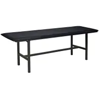 Банкетка без спинки "Берта", 1200х430х475 мм, усиленная, черный каркас, кожзам черный, разборная