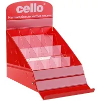 Дисплей Cello для ручек, 12 ячеек, красный, с чекером