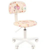 Кресло детское Chairman Kids 101, PL бел, ткань велюр, принцессы, мех. постоян. под. спины, без подлокотников, 7027819 (ПОД ЗАКАЗ)