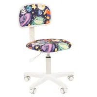 Кресло детское Chairman Kids 101, PL бел, ткань велюр, НЛО, механизм постоян. под. спины, без подлокотников, 7027822 (ПОД ЗАКАЗ)