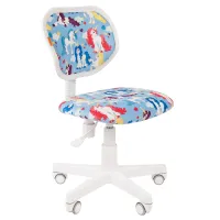 Кресло детское Chairman Kids 106, PL бел, ткань велюр, единороги, мех. постоян. под. спины, без подлокотников, 7033117 (ПОД ЗАКАЗ)