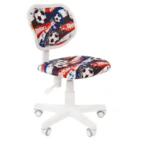 Кресло детское Chairman Kids 106, PL белый, ткань велюр, футбол, мех. постоян. под. спины, без подлокотников, 7033116 (ПОД ЗАКАЗ)