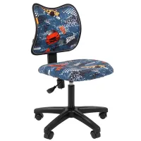 Кресло детское Chairman Kids 102, PL черн., ткань велюр, машинки, мех. постоян. под. спины, без подлокотников