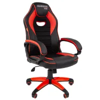 Кресло игровое Chairman "Game 16", экокожа черная/красная, ткань TW черная, механизм качания
