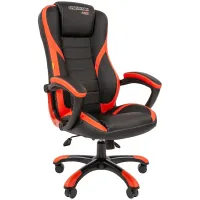 Кресло игровое Chairman "Game 22", экокожа черная/красная, механизм качания