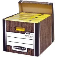 Короб архивный Fellowes FS-00610 "Bankers Box Woodgrain" 325*285*385, гофрокартон, сборка FastFold