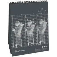 Блокнот для пастели, 30л., А4 на гребне Лилия Холдинг "Dark Ground", черный, 160г/м2, холст