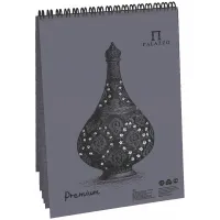 Блокнот для пастели, 30л., А4 на гребне Лилия Холдинг "Pearl grey", серый жемчуг, 160г/м2, холст