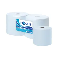 Протирочная бумага в рулонах Focus Jumbo 2-слойная, 350м/рул, 24*35см, голубой