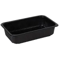 Контейнеры одноразовые Стиролпласт, набор 175шт., 275*175*75мм, 2400мл, черные (код крышки 300317)