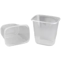 Контейнеры одноразовые Стиролпласт, набор 1000шт., 108*82*103мм, 500мл, ПП, прозрачные (код крышки 300320)