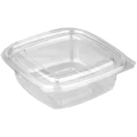 Контейнеры одноразовые Стиролпласт, набор 300шт., 137*142*48мм, 375мл, с крышкой, ПЭТ, прозрачные